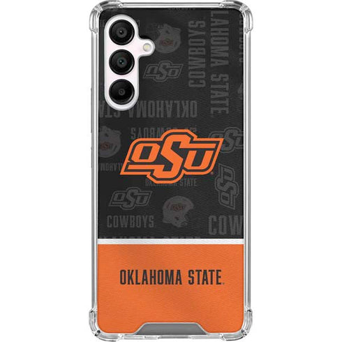 Oklahoma State University Split Jersey Galaxy A16 5G Clear Case