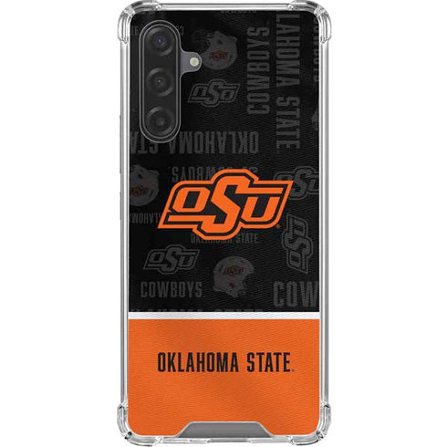 Oklahoma State University Split Jersey Galaxy A17 Clear Case