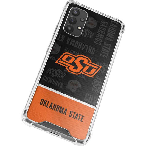 Oklahoma State University Split Jersey Galaxy A32 5G Clear Case