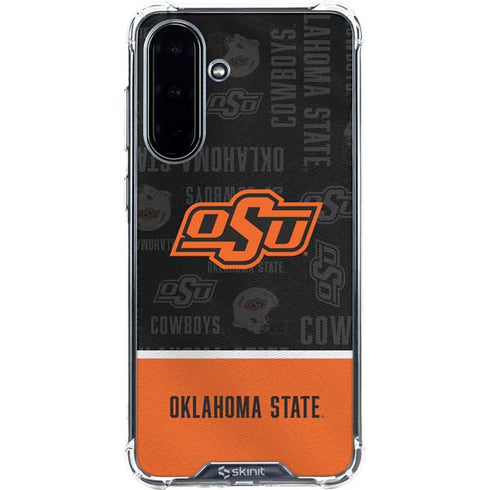 Oklahoma State University Split Jersey Galaxy A36 5G Clear Case