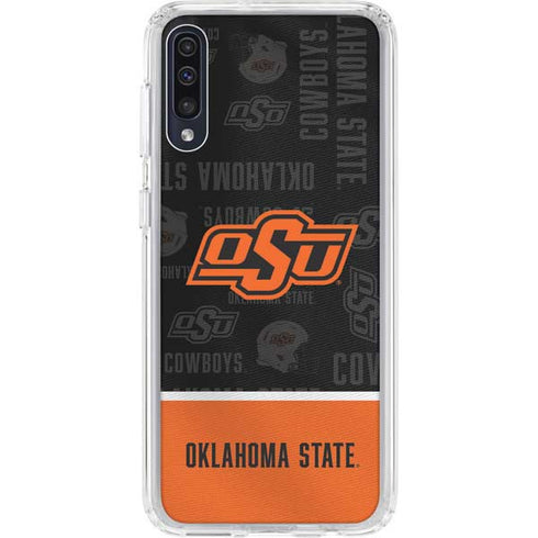Oklahoma State University Split Jersey Galaxy A50 Clear Case