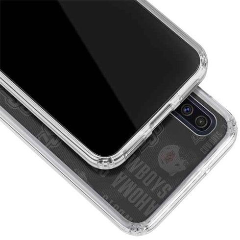 Oklahoma State University Split Jersey Galaxy A50 Clear Case