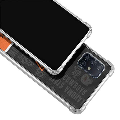 Oklahoma State University Split Jersey Galaxy A51 5G Clear Case