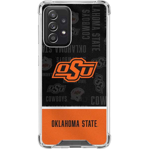 Oklahoma State University Split Jersey Galaxy A52 5G Clear Case