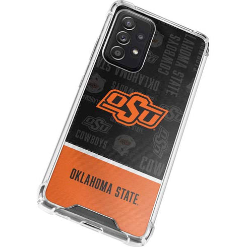 Oklahoma State University Split Jersey Galaxy A52 5G Clear Case