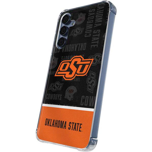 Oklahoma State University Split Jersey Galaxy A55 5G Clear Case