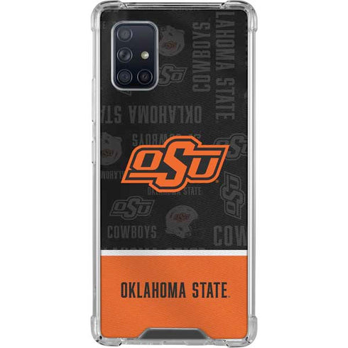 Oklahoma State University Split Jersey Galaxy A71 5G Clear Case