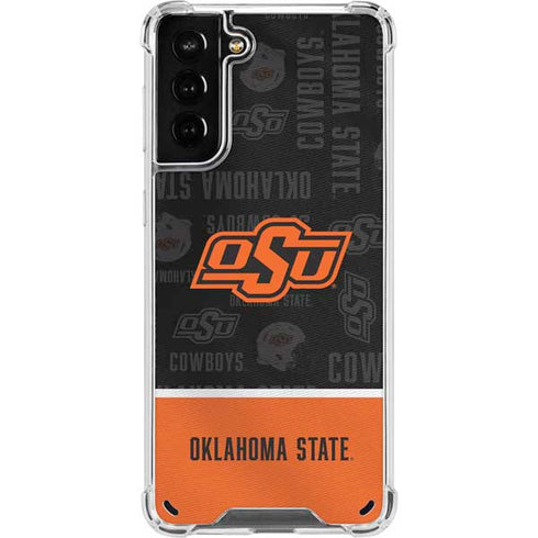 Oklahoma State University Split Jersey Galaxy S21 Plus 5G Clear Case