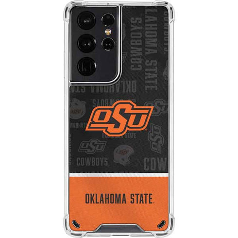 Oklahoma State University Split Jersey Galaxy S21 Ultra 5G Clear Case