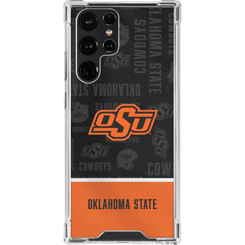Oklahoma State University Split Jersey Galaxy S22 Ultra Clear Case