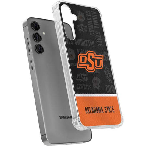 Oklahoma State University Split Jersey Galaxy S24 Plus Clear Case