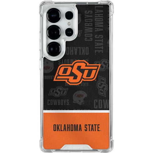 Oklahoma State University Split Jersey Galaxy S25 Ultra Clear Case