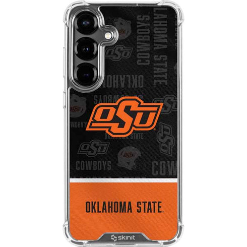 Oklahoma State University Split Jersey Galaxy S26 Plus Clear Case