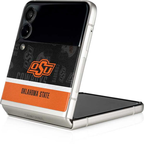 Oklahoma State University Split Jersey Galaxy Z Flip3 5G Skin