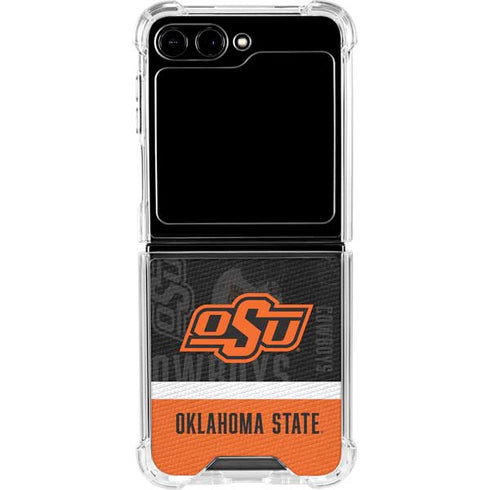Oklahoma State University Split Jersey Galaxy Z Flip5 5G Clear Case