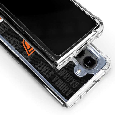 Oklahoma State University Split Jersey Galaxy Z Fold5 5G Clear Case