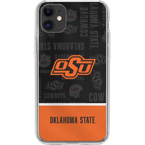 Oklahoma State University Split Jersey iPhone 11 Clear Case