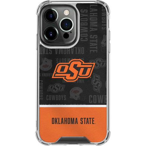 Oklahoma State University Split Jersey iPhone 13 Pro Clear Case