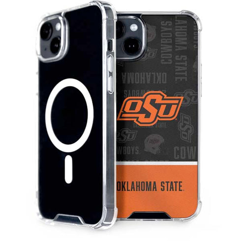 Oklahoma State University Split Jersey iPhone 14 MagSafe Case