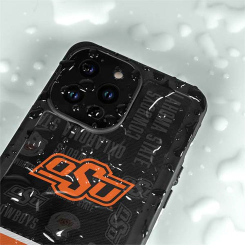 Oklahoma State University Split Jersey iPhone 14 Pro Max Waterproof Case