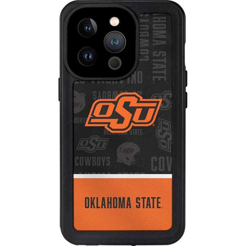 Oklahoma State University Split Jersey iPhone 14 Pro Waterproof Case