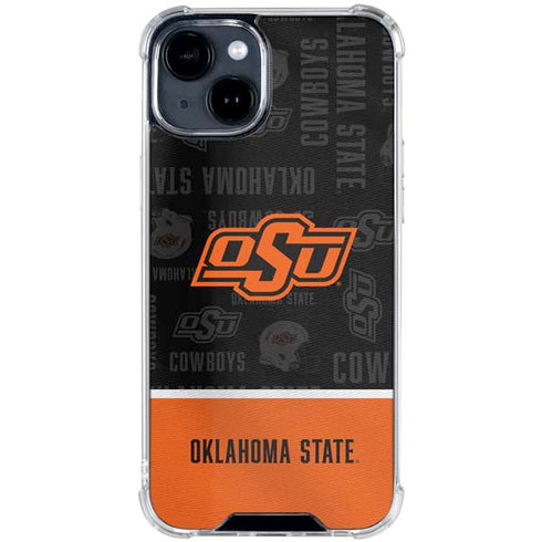 Oklahoma State University Split Jersey iPhone 15 Clear Case