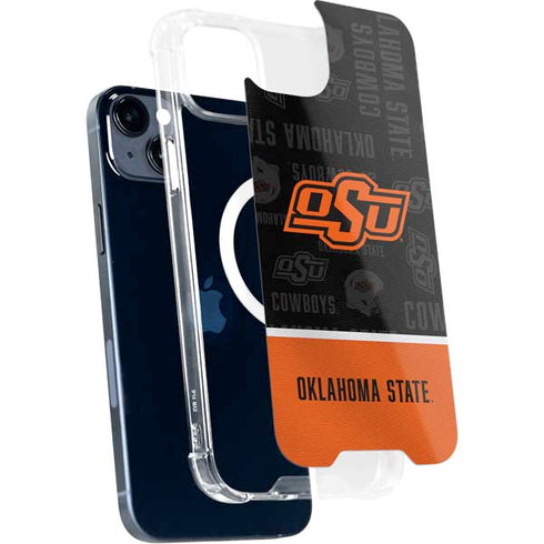 Oklahoma State University Split Jersey iPhone 15 MagSafe Case