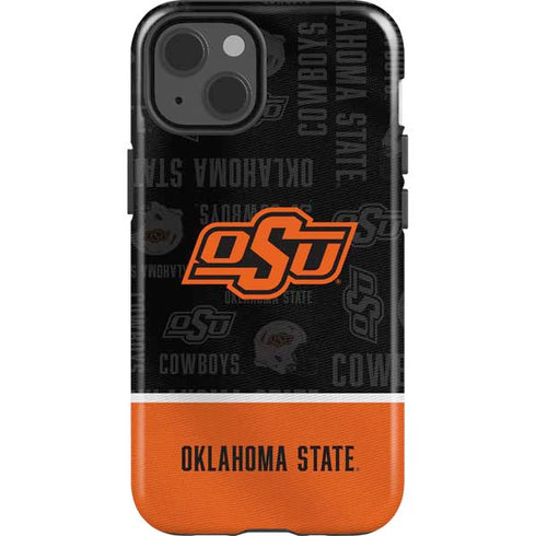 Oklahoma State University Split Jersey iPhone 15 Plus Impact Case