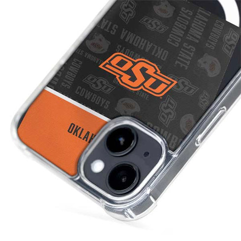 Oklahoma State University Split Jersey iPhone 15 Plus MagSafe Case