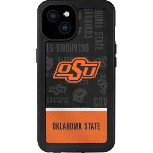 Oklahoma State University Split Jersey iPhone 15 Plus Waterproof Case