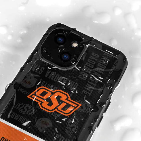 Oklahoma State University Split Jersey iPhone 15 Plus Waterproof Case