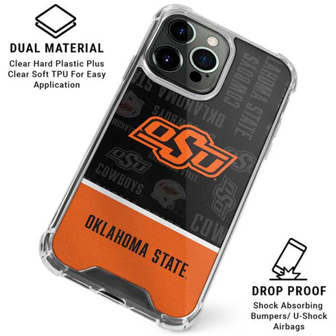 Oklahoma State University Split Jersey iPhone 15 Pro Clear Case