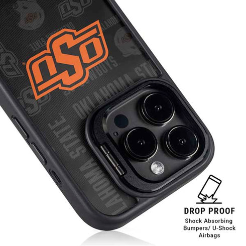 Oklahoma State University Split Jersey iPhone 15 Pro Kickstand Case