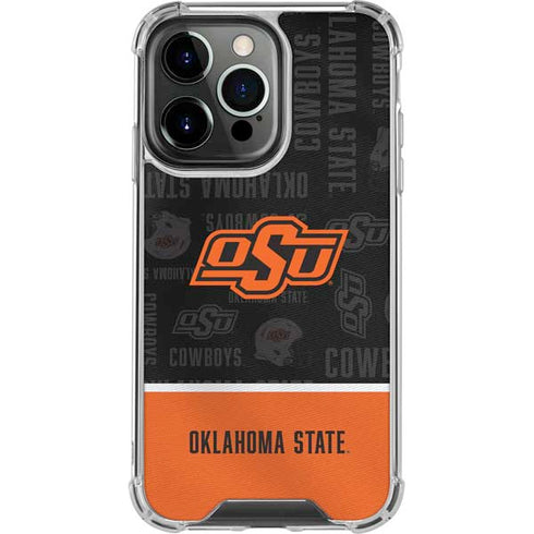 Oklahoma State University Split Jersey iPhone 15 Pro Max Clear Case