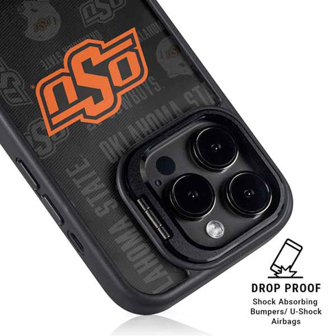 Oklahoma State University Split Jersey iPhone 15 Pro Max Kickstand Case