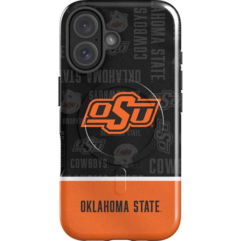 Oklahoma State University Split Jersey iPhone 16 Magsafe Impact Case
