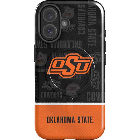 Oklahoma State University Split Jersey iPhone 16 Plus Magsafe Impact Case