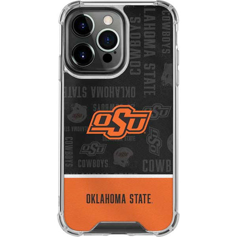 Oklahoma State University Split Jersey iPhone 16 Pro Clear Case