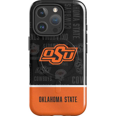 Oklahoma State University Split Jersey iPhone 16 Pro Magsafe Impact Case