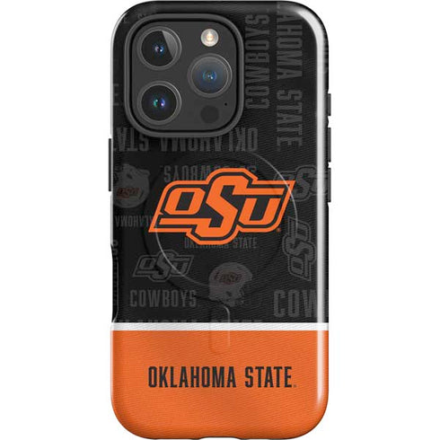 Oklahoma State University Split Jersey iPhone 16 Pro Max Magsafe Impact Case