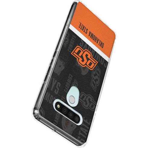Oklahoma State University Split Jersey LG Stylo 6 Clear Case