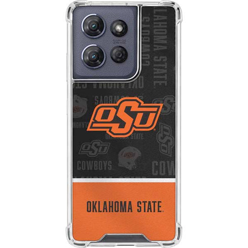 Oklahoma State University Split Jersey Moto G Play 5G (2025) Clear Case