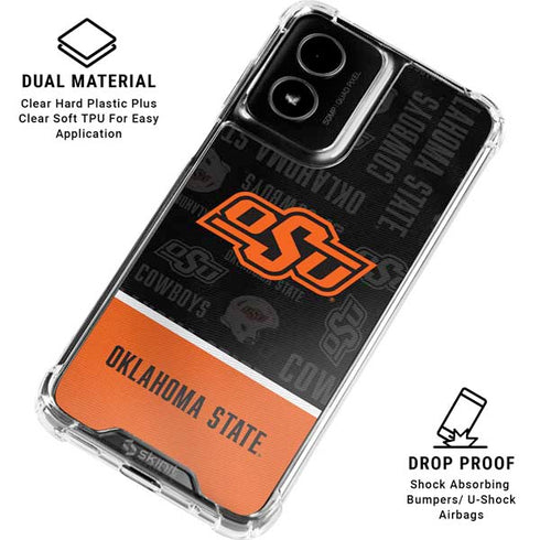 Oklahoma State University Split Jersey Moto G Power 5G (2024) Clear Case
