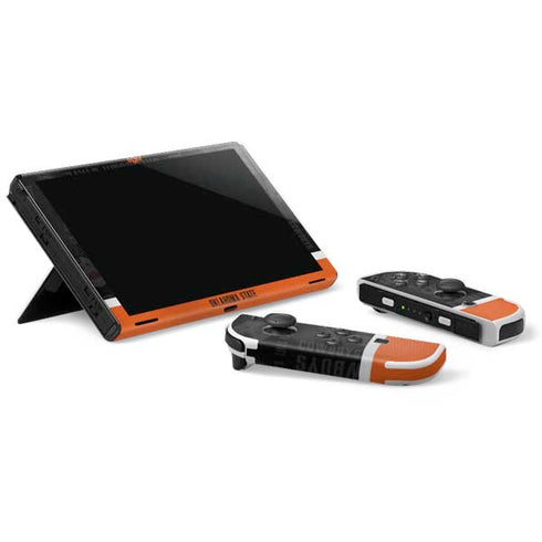 Oklahoma State University Split Jersey Nintendo Switch OLED (2021) Skin