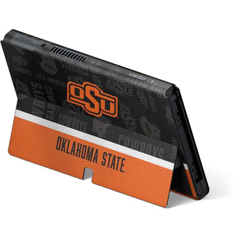 Oklahoma State University Split Jersey Nintendo Switch OLED (2021) Skin