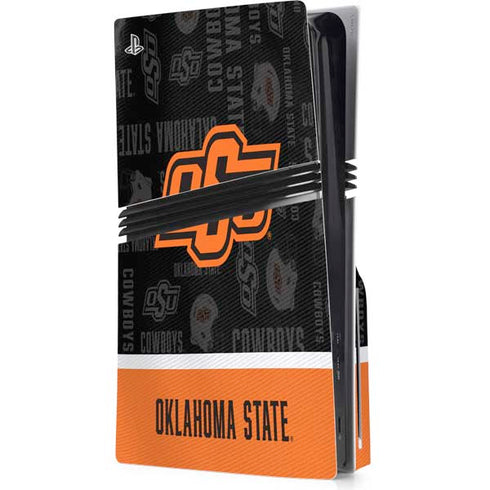 Oklahoma State University Split Jersey PS5 Pro Disk Console Skin