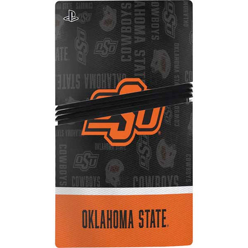Oklahoma State University Split Jersey PS5 Pro Disk Console Skin