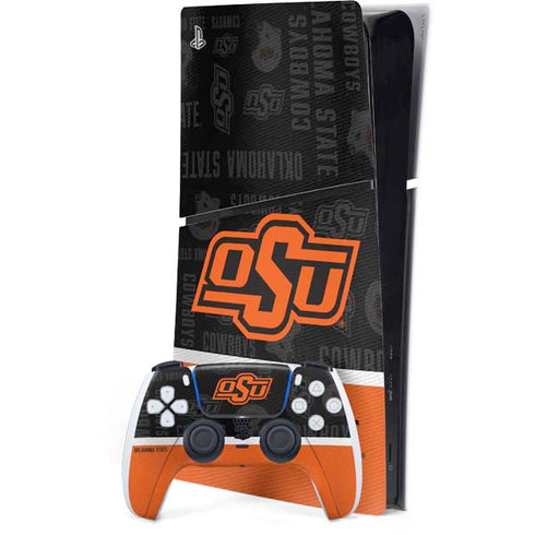 Oklahoma State University Split Jersey PS5 Slim Digital Edition Bundle Skin