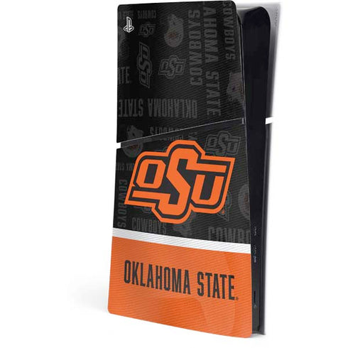 Oklahoma State University Split Jersey PS5 Slim Digital Edition Console Skin