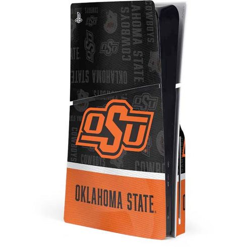 Oklahoma State University Split Jersey PS5 Slim Disk Console Skin